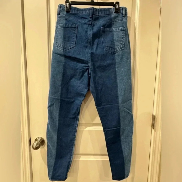 NASTY GAL NWT DUAL COLOR JEANS SIZE 10 - Picture 2 of 7